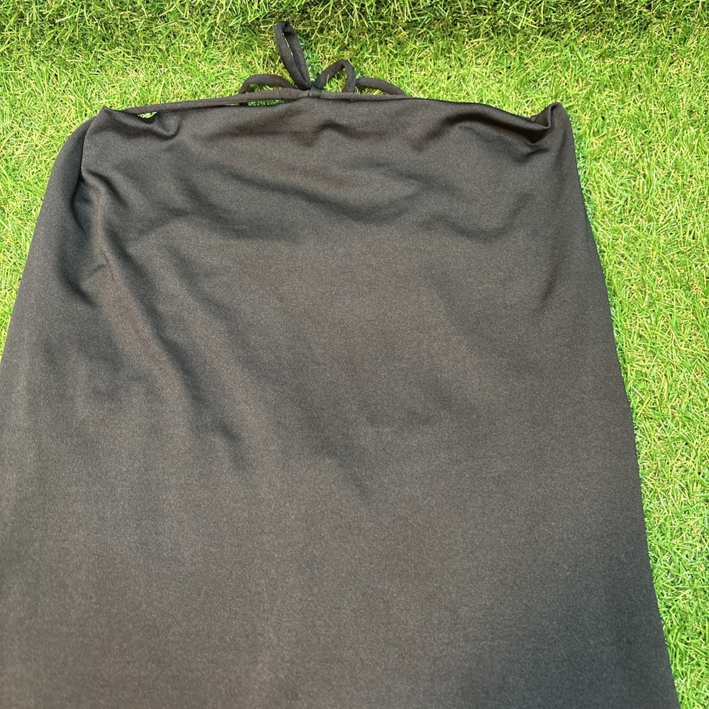 Hot Kiss Women's Black Halter Dress Size Medium Flowy Fit &‎ Flare USA Made